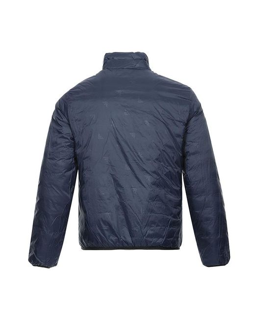 Emporio Armani Blue Double-Sided Down Jacket With Logo for men