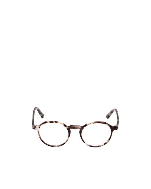 Moncler Metallic Eyewear Round Frame Glasses for men