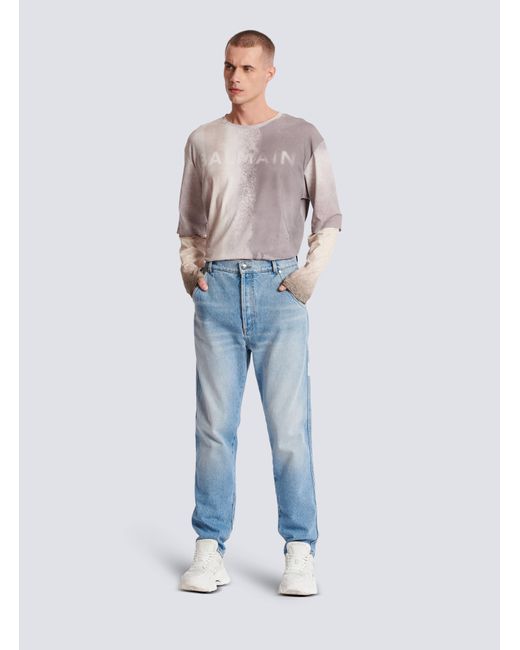 Balmain Blue Straight Cut Jeans for men