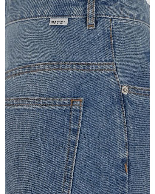 Isabel Marant Blue High-Rise Bootcut Jeans