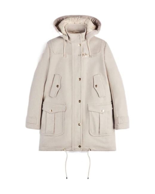 Fay Natural Quilted Wool-Blend Parka