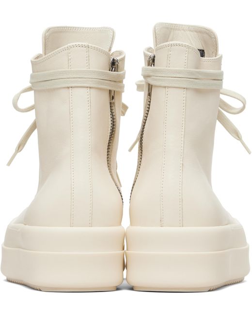 Rick Owens Natural Lace-Up Platform Sneakers for men