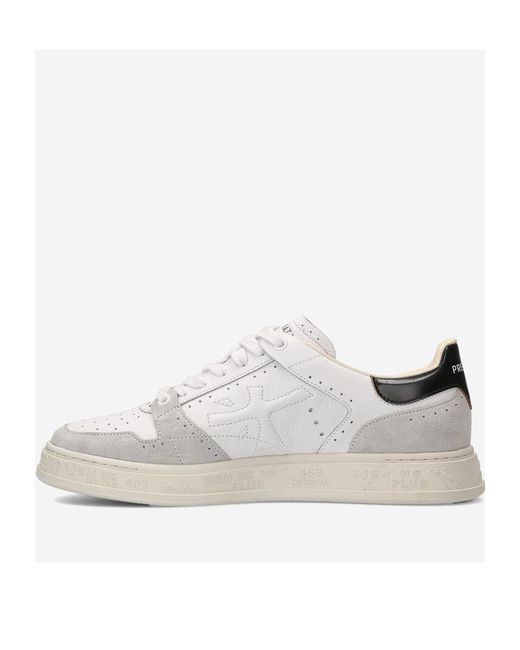 Premiata White Logo Low-Cut Casual Shoes for men