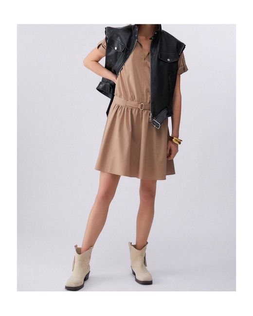 Liu Jo Brown Better V-Neck Mini Dress