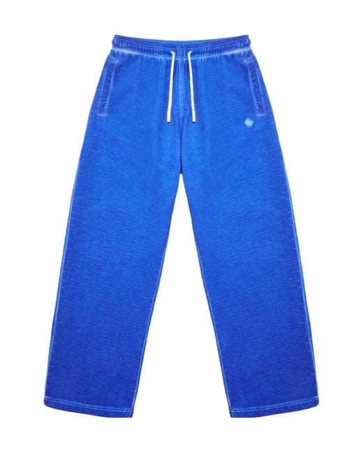 Marcelo Burlon Blue Cross Drawstring Track Pants for men