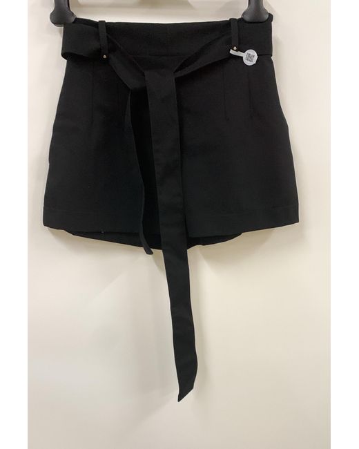 Moncler Black Pleat Detailed Belted Shorts