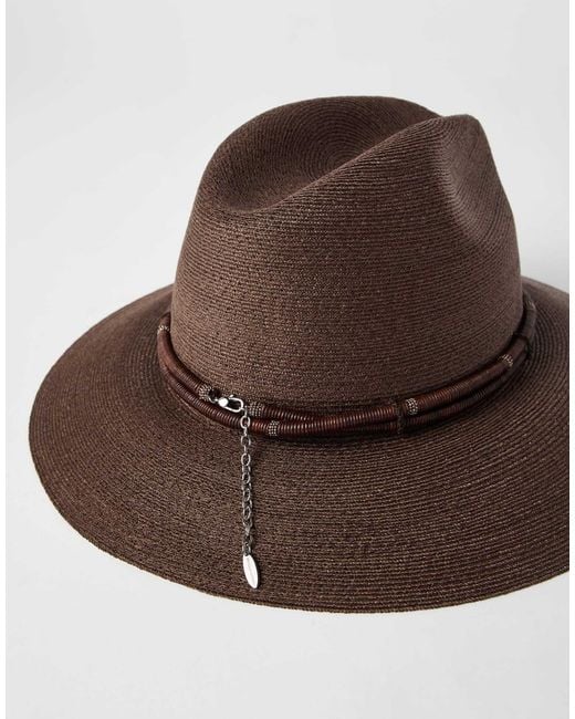 Brunello Cucinelli Brown Embellished Wide-Brim Fedora