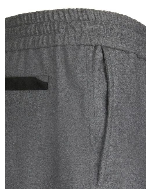 Sease Gray Drawstring Wool Pants for men