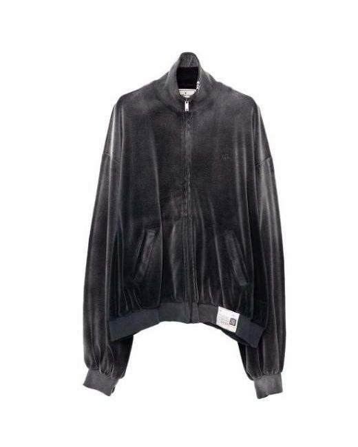 Maison Mihara Yasuhiro Black Velour Zip-Up Track Jacket for men