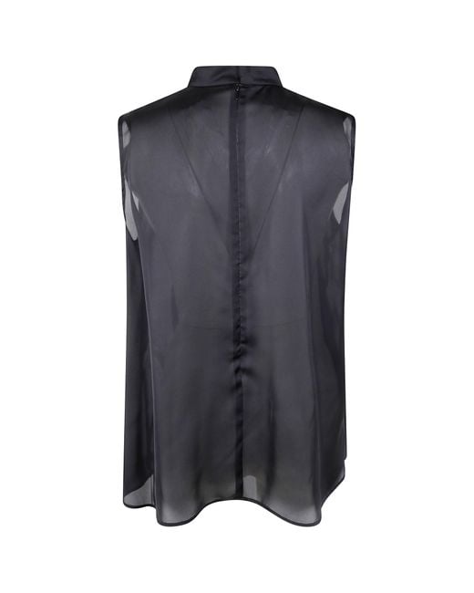 Sacai Black Ruffled Sleeveless Top