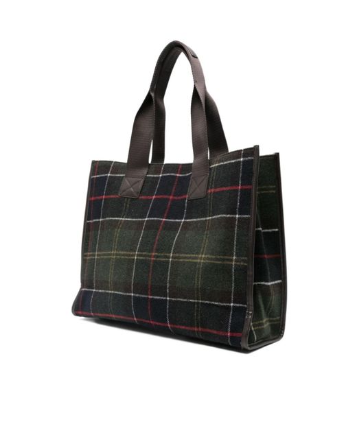 Barbour Black Turnberry Checked Tote Bag