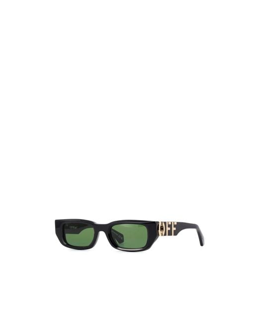 Off-White c/o Virgil Abloh Green Rectangular Frame Sunglasses for men