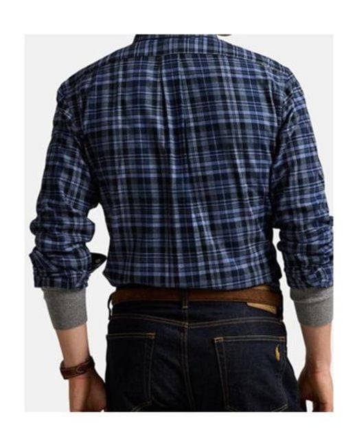 Polo Ralph Lauren Blue Check Twill Long Sleeve Shirt for men