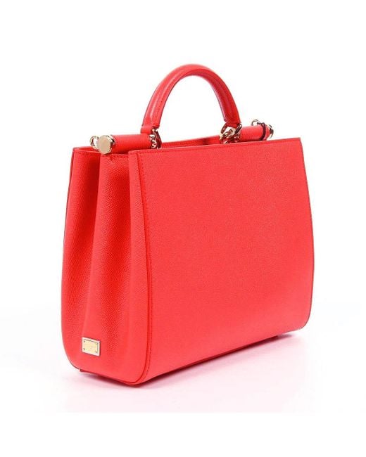 Dolce & Gabbana Red Logo Details Handbag