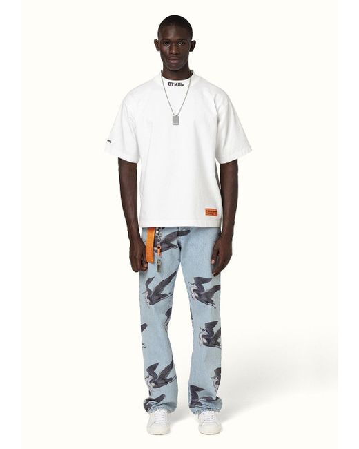 Heron Preston White Round-Necked Logo T-Shirt for men