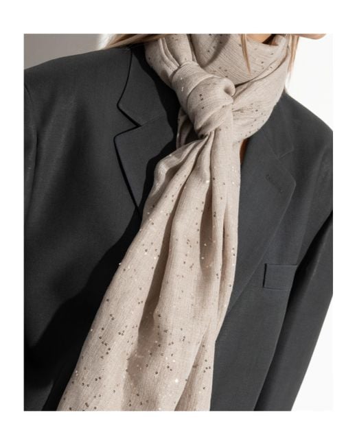 Ferragamo White Sequined Scarf