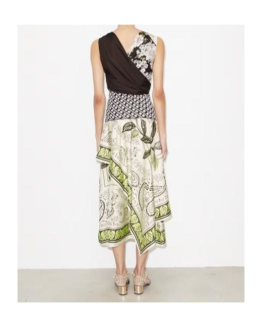 Tory Burch White Scarf Print Wrap Skirt