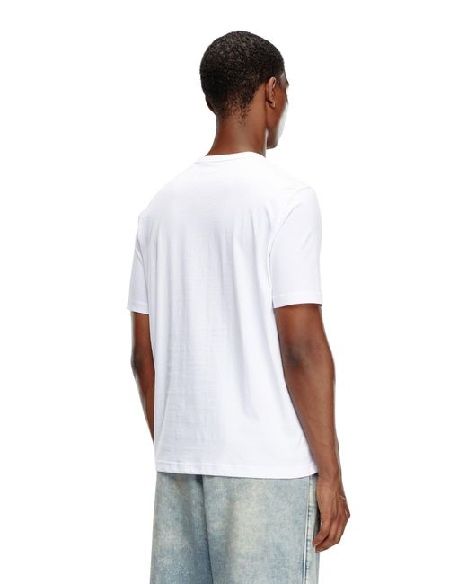 DIESEL White T-Adjust-Microdiv T-Shirt for men
