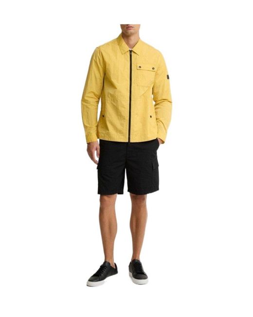 Barbour Yellow Inline Cotton Long Sleeve Overshirt for men