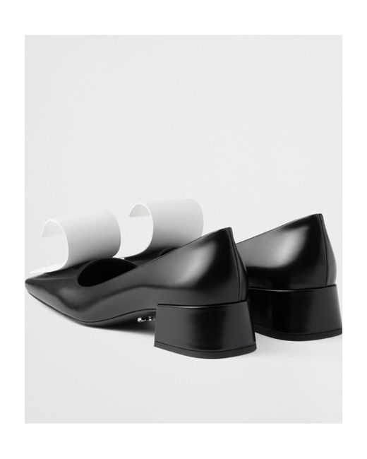 Prada Black Two-Toned Square-Toe Pumps
