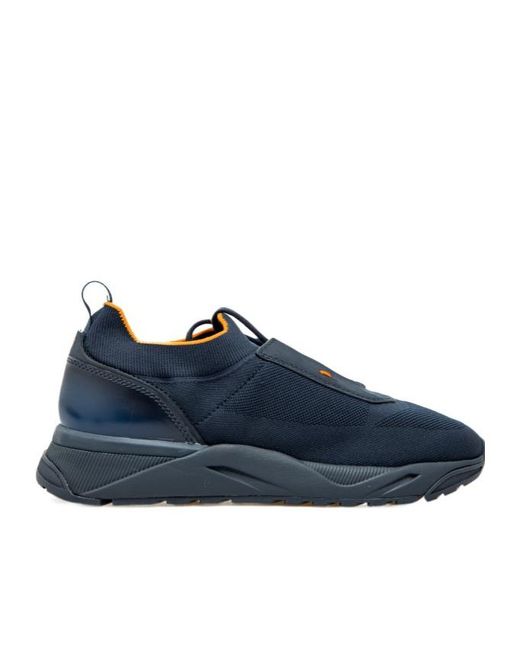 Santoni Blue Panelled Sneakers for men