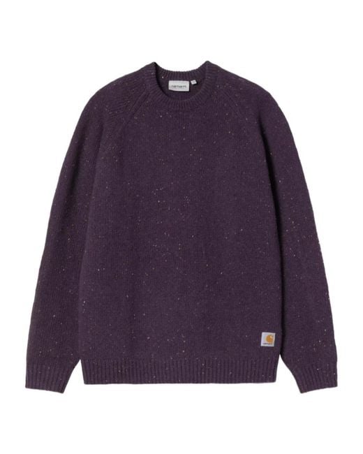 Carhartt Purple Anglistic Crewneck Knitted Jumper for men