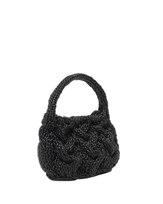 J.W. Anderson Black Jw Anderson Small Cable Knitted Top Handle Bag