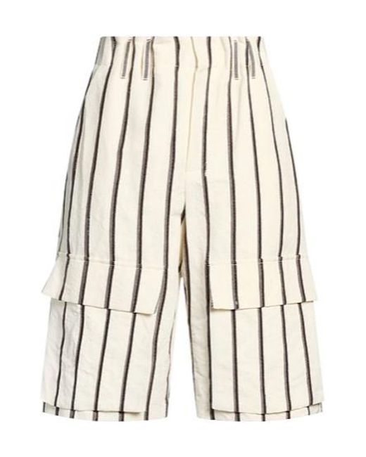 Brunello Cucinelli White Striped Workwear Shorts