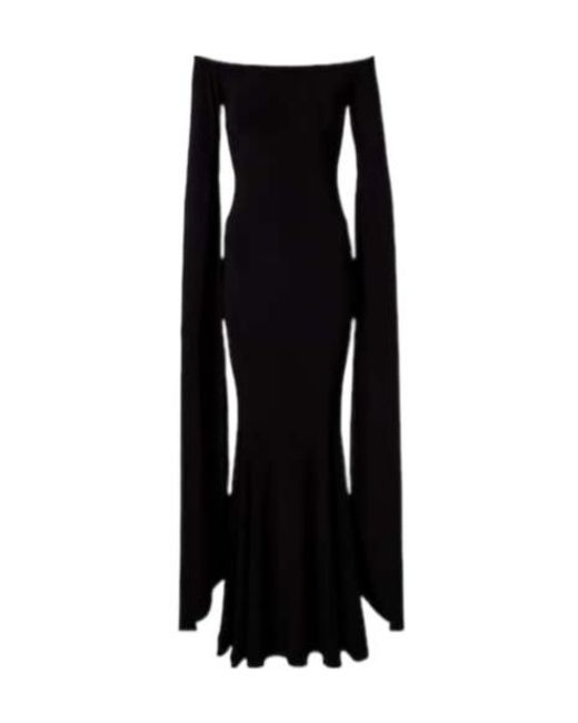 Norma Kamali Black Draped Off-Shoulder Jersey Gown