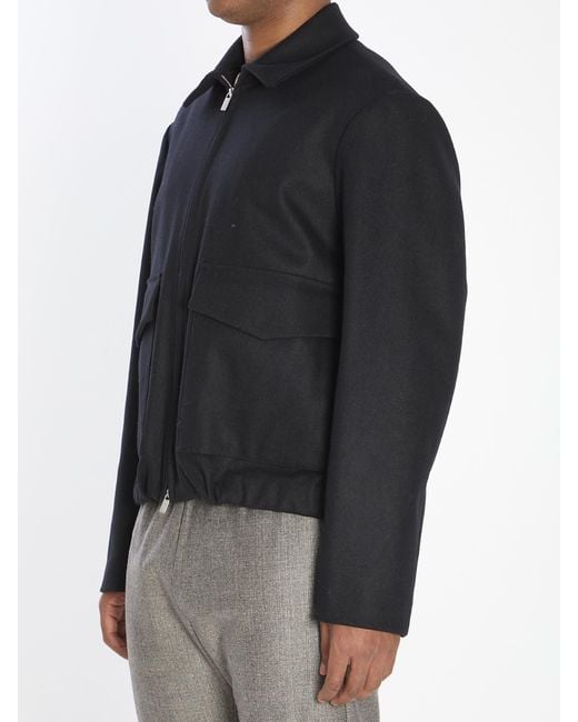 Barena Black Point Collar Zipped Jacket for men