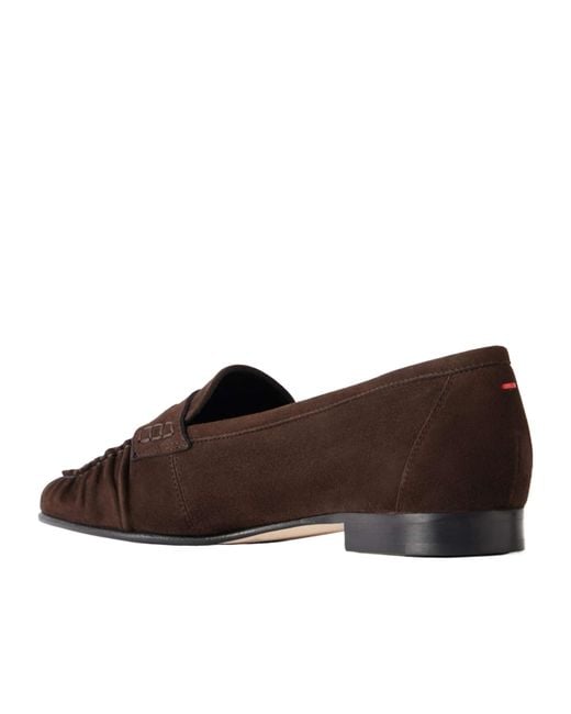Aeyde Brown Suede Penny Loafers