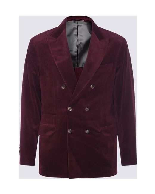 Brunello Cucinelli Purple Double Breasted Jacket Suit for men