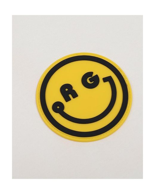 LIU REGALI White Smiley Face Badge Letter Printed Short-Sleeved T-Shirt for men