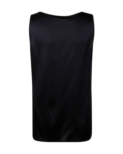 Max Mara Black Pan Sleeveless Top