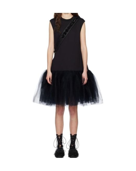 Simone Rocha Black Cotton Jersey Dress