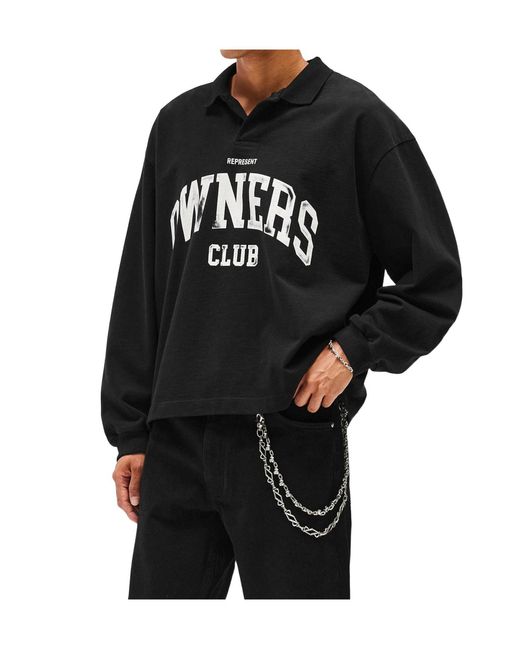 Represent Black Owners Club Polo Sweatshirt for men