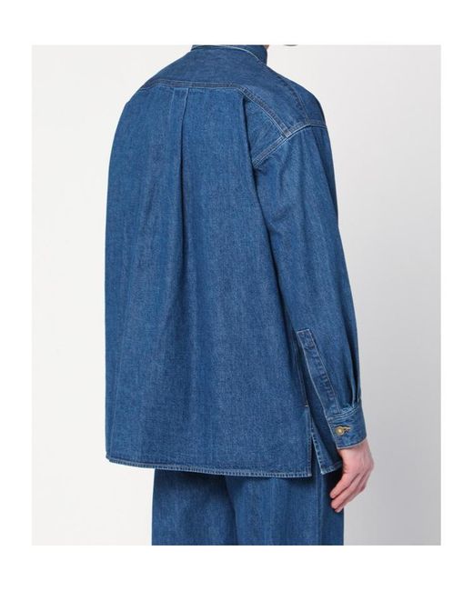Auralee Blue Selvedge Shirt for men