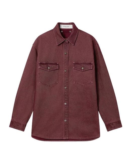 Golden Goose Deluxe Brand Purple Flap Pocket Denim Shirt