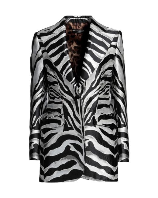 Dolce & Gabbana Black Zebra-Print Blazer