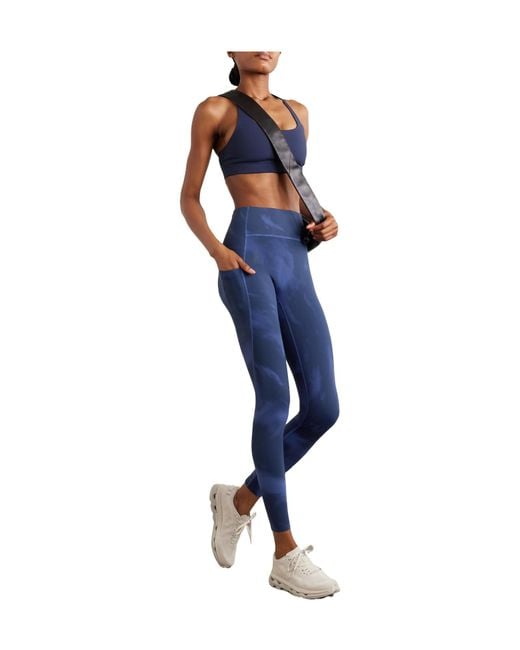 On Shoes Blue Studio Printed Stretch Leggings