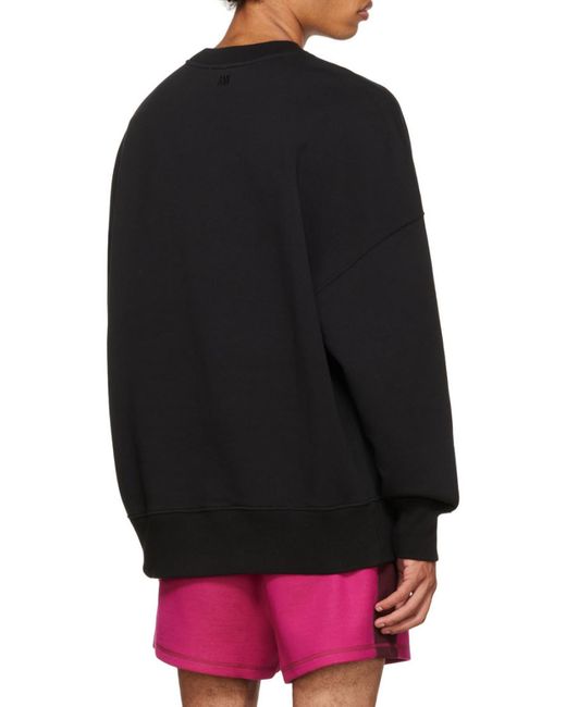 AMI Black Logo-Print Sweatshirt for men
