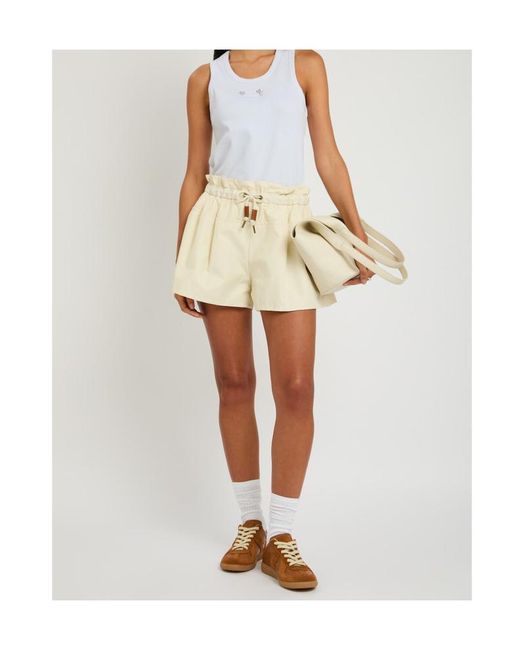 Moncler White Crystal-Embellished Logo Appliqué Stretch-Cotton Tank