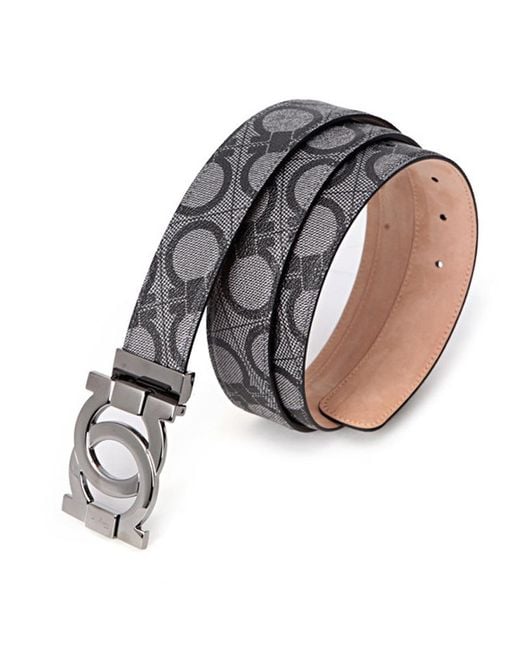 Ferragamo White Logo Belt for men
