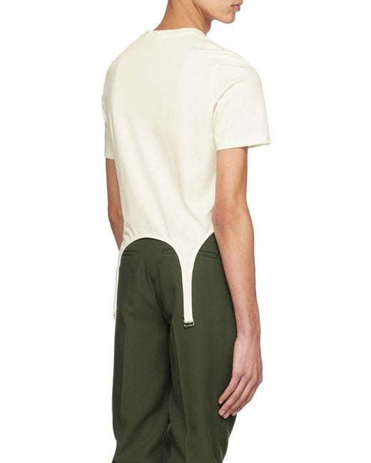 Dion Lee White Organic Cotton Garter T-Shirt for men