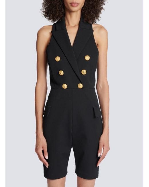Balmain Black Balmaain Buttoned Jumpsuit
