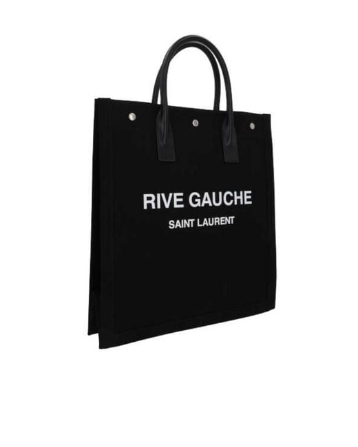 Saint Laurent Black Rive Gauche North/South Tote Bag for men