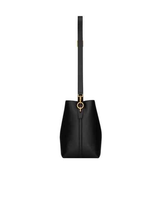 Saint Laurent Black Le 37 Logo Plaque Shoulder Bag
