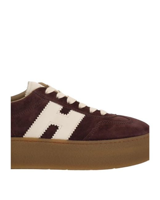 Hogan Brown Lace-Up Sneakers