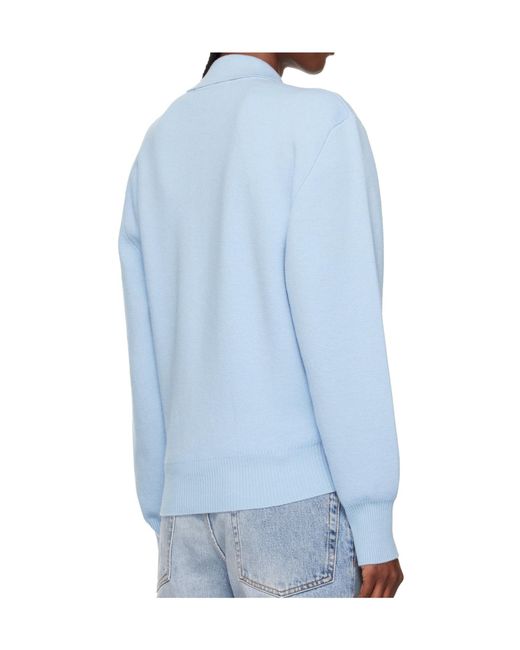 Rohe Blue Polo-Collar Knitted Sweater