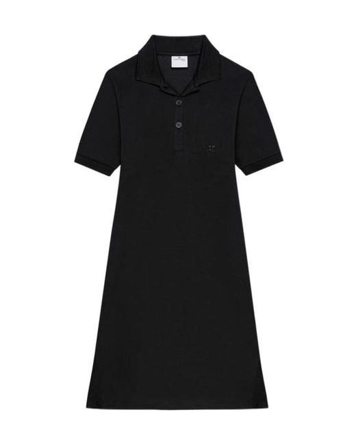 Courreges Black Courrèges Short-Sleeved Polo Mini Dress